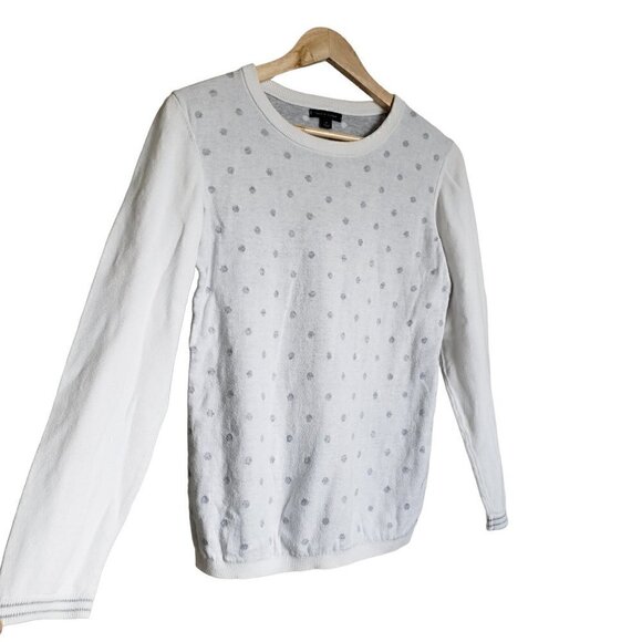 Tommy Hilfiger dot print knit white and grey round neck knit sweater - Picture 4 of 9